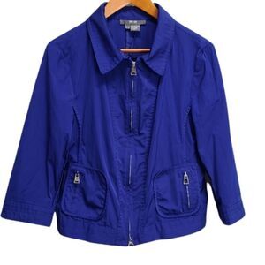 Per Se Women's Navy Blue Zip Up Jacket Size‎ 12 New Without Tags